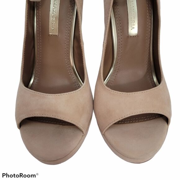 BCBGMAXAZRIA Becky Peep Toe Dress Pumps SIZE 7 - Picture 4 of 11